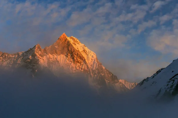 Sternenhimmel Über Machhepuchare Und Annapurna Base Camp Nepal Himalaya — Stockfoto