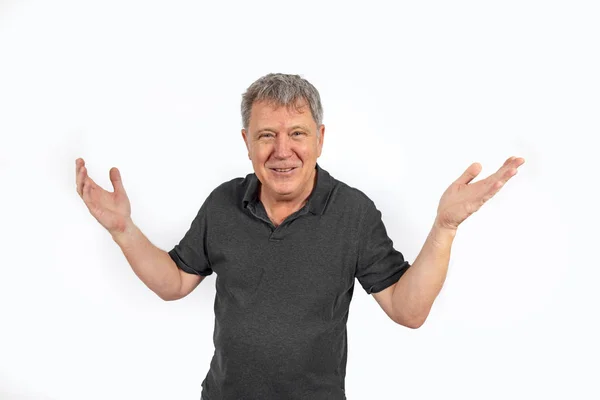 Retrato Homem Maduro Bonito Feliz — Fotografia de Stock