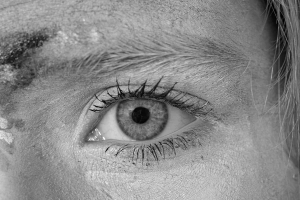 Gözün Mavi Renkli Yüzüyle Ayrıntısı — Stok fotoğraf