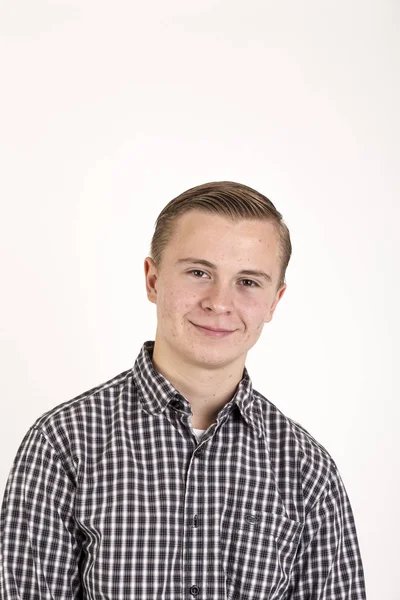 Portrait Smart Friendly Looking Teenage Boy — Stock Photo, Image