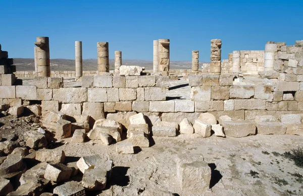 Restos Uma Antiga Igreja Cristã Cidade Nabateana Avdat Igreja Sul — Fotografia de Stock