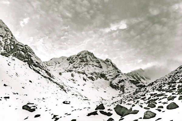 Machhepuchare Annapurna Merkez Kampı Üzerinde Yıldızlı Gökyüzü Nepal Himalayalar — Stok fotoğraf