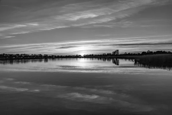 Sunset Zinnowitz Reflection Backwater — Stock Photo, Image