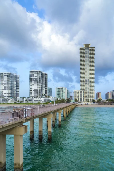 Jetée Pêche Sunny Isles Beach États Unis Avec Horizon — Photo