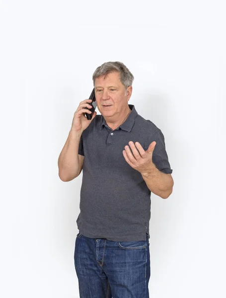 Homem Usando Seu Telefone Celular Para Falar — Fotografia de Stock