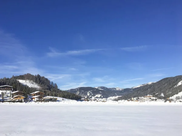 Cenário Inverno Neve Paisagem Tirol Achenkirch Áustria — Fotografia de Stock