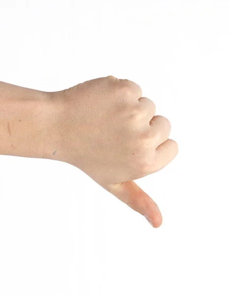 Portrait Handsome Teenage Boy Shows Thumbs Sign — Stock Photo, Image