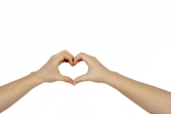 Hands Man Woman Formed Heart Love Symbol — Stock Photo, Image