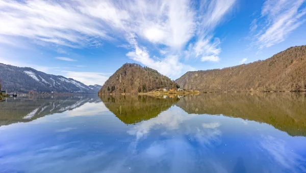 Donauschleife in haibach, schlengen, Österreich — Stockfoto