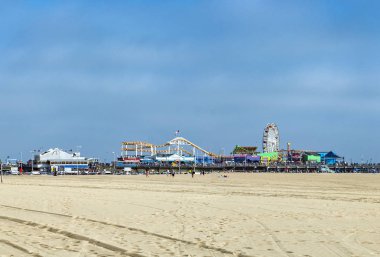 Santa Monica iskelesi Dönme Dolap Kaliforniya'da  