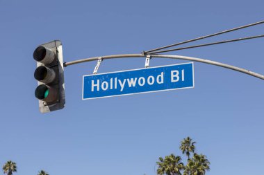 Los Angeles sokak işareti Hollywood Bl 