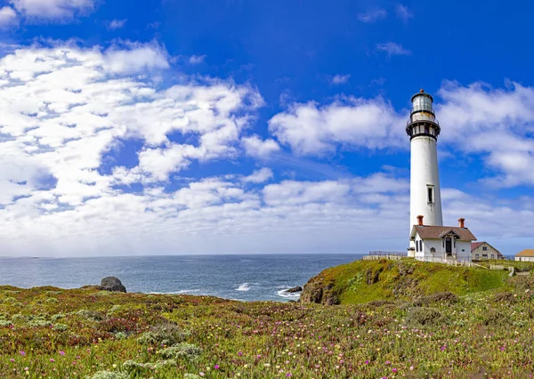 Pigeon point lighthouse at highway no 1 in California — Stock Photo, Image