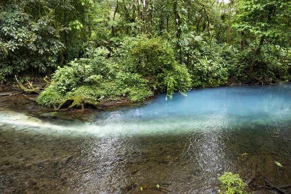 Scenico Rio Celeste sotto la pioggia — Foto Stock