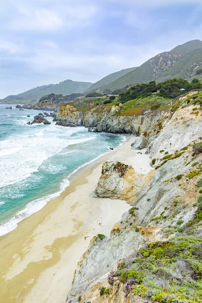 Paesaggio panoramico spiaggia a Cabrillo Autostrada nel Big Sur — Foto Stock