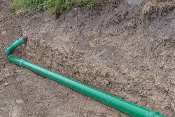 pipe under earth at a construction site