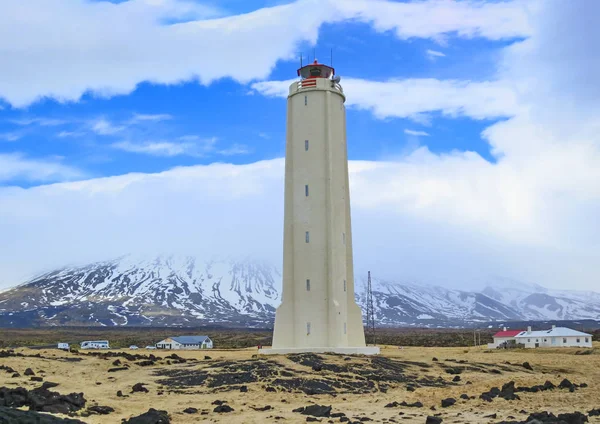 Faro Blanco Malarrif Isla Snaefellsnes Islandia —  Fotos de Stock