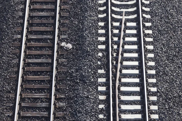 Railway tracks  with crossing — Stock Photo, Image