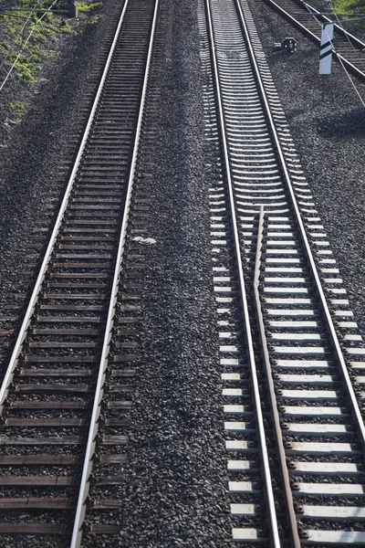 Railway tracks  with crossing Stock Image