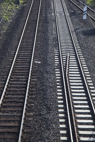 Railway tracks  with crossing Royalty Free Stock Images