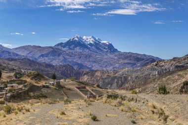 View of Mount Illimani in La Paz Bolivia  clipart