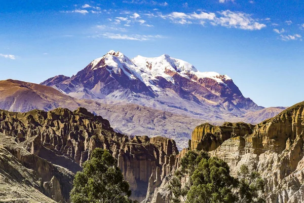 Vista do Monte Illimani em La Paz Bolívia — Fotografia de Stock