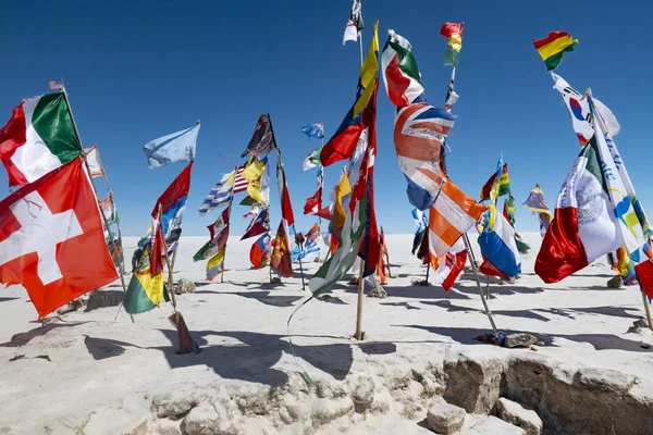 Flags from Dakar Bolivia travel — Stock Photo, Image