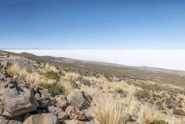 View to salt desert Salar de Uyuni — Stock Photo, Image