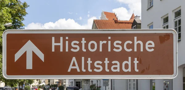 Sign historische Altstadt (historic old town)  in Fuessen — Stock Photo, Image