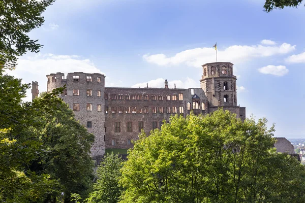 Widok na słynny stary zamek w Heidelbergu — Zdjęcie stockowe