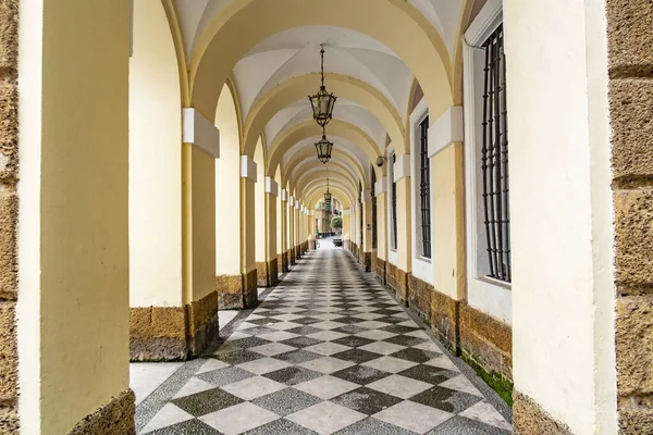 Arcades at City Hall of Cadiz — Stock Photo, Image