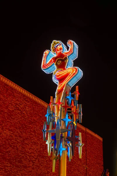 Słynna ulica Fremont w "Starym Las Vegas" oferuje historyczne kasin — Zdjęcie stockowe