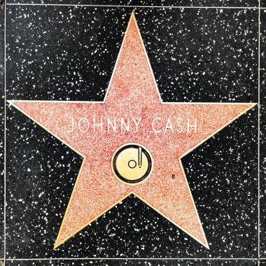 Johnny Cash için Hollywood Şöhret Yolu 'nda Star' a yakın çekim