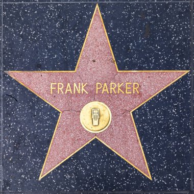 closeup of Star on the Hollywood Walk of Fame for Frank Parker. clipart