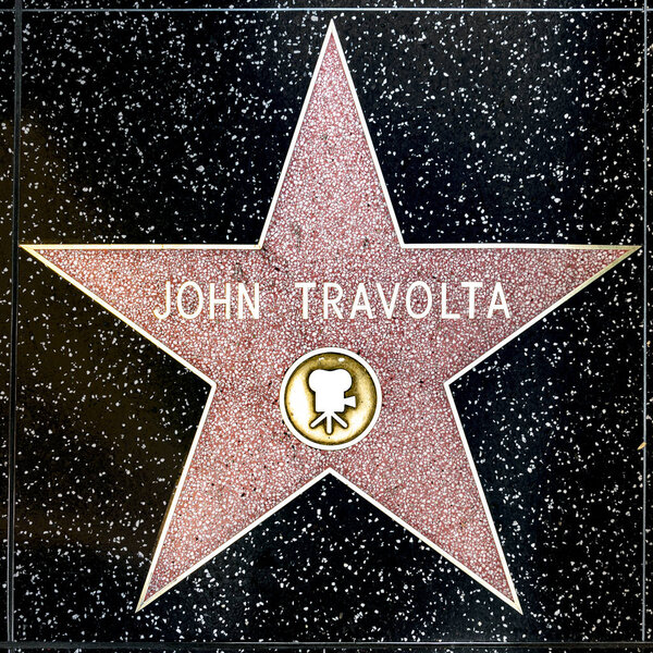 closeup of Star on the Hollywood Walk of Fame for John Travolta.