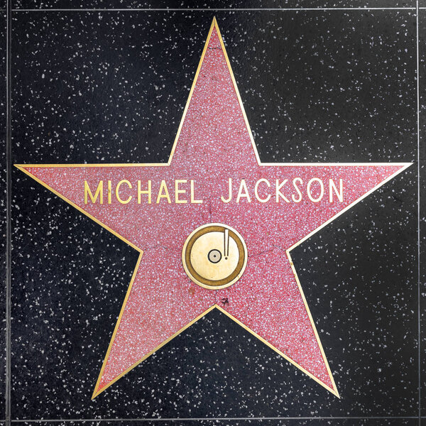 closeup of Star on the Hollywood Walk of Fame for michael jackso