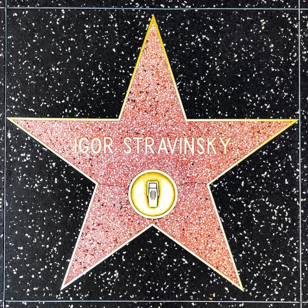 Primer plano de Star en el Paseo de la Fama de Hollywood para Igor Stravinsk — Foto de Stock