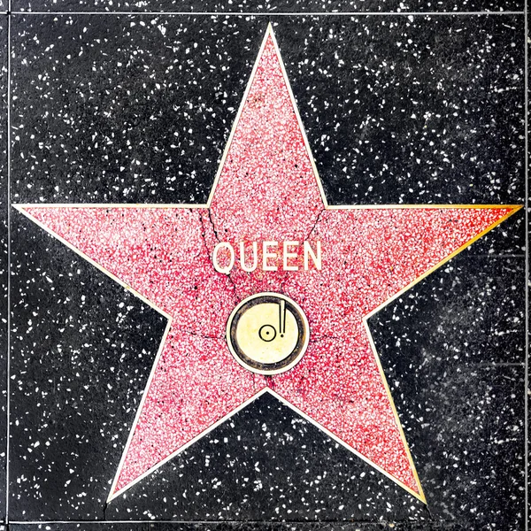 Detailní záběr na Star on the Hollywood Walk of Fame for queen — Stock fotografie