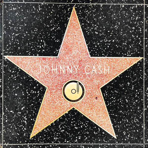 Primer plano de Star en el Paseo de la Fama de Hollywood para Johnny Cash — Foto de Stock