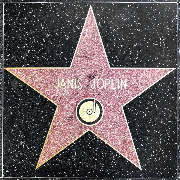 Close-up de Estrela na Calçada da Fama de Hollywood para Janis Joplin — Fotografia de Stock