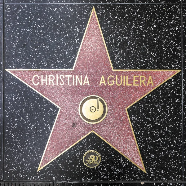 Closeup of Star on the Hollywood Walk of Fame for Christina Agui — Stock Photo, Image