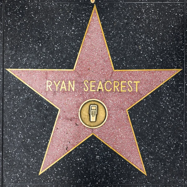 Zbliżenie Gwiazdy na Hollywood Walk of Fame dla Ryana Seacresta — Zdjęcie stockowe