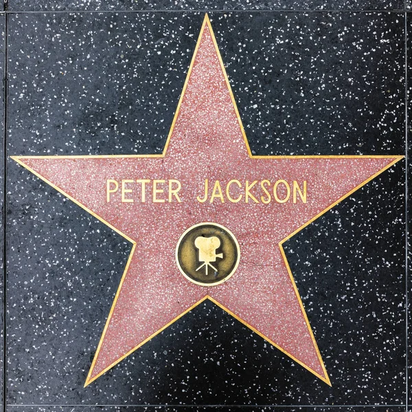 Detailní záběr na Star on the Hollywood Walk of Fame pro Petera Jacksona — Stock fotografie