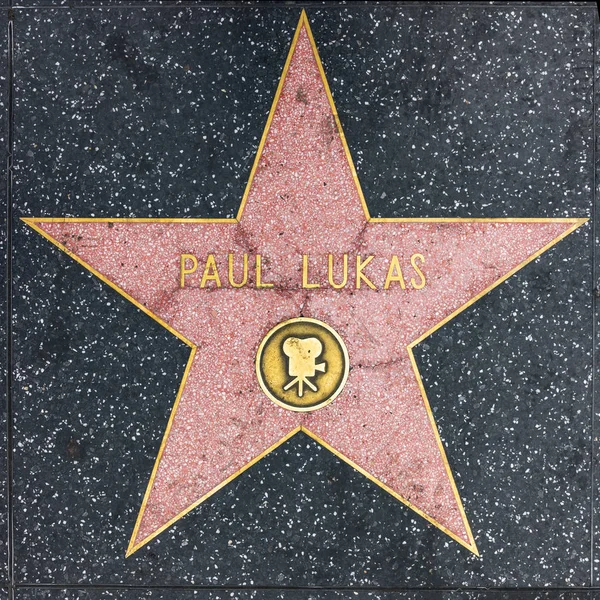 Primer plano de Star en el Paseo de la Fama de Hollywood para Paul Lucas . — Foto de Stock
