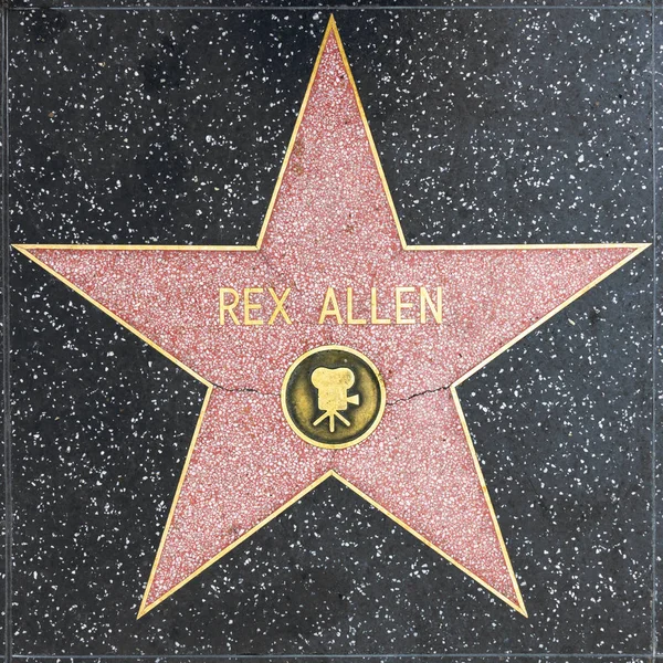 Zbliżenie Gwiazdy na Hollywood Walk of Fame dla Rexa Allena — Zdjęcie stockowe