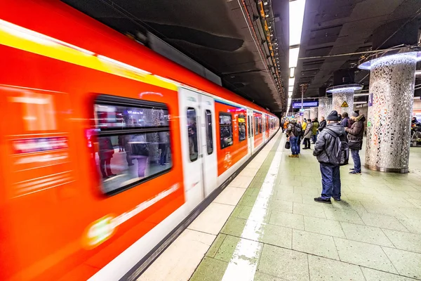 Inside the S-Bahn, the public transportation system in Frankfurt — Stock Photo, Image
