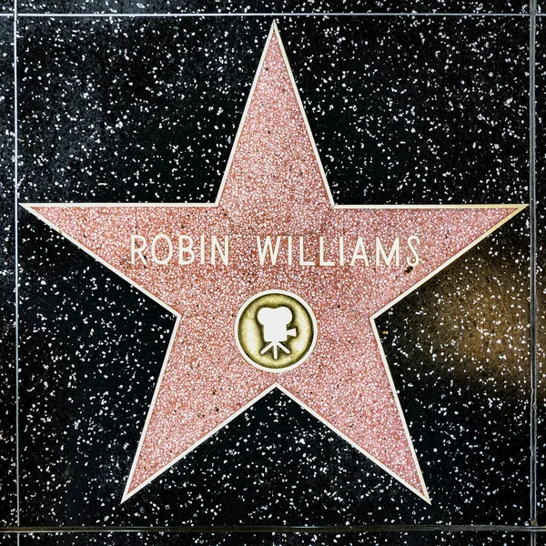 Крупный план Star on the Hollywood Walk of Fame для Робина Уильямса — стоковое фото
