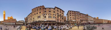Siena, Toskana 'daki Piazza del Campo, İtalya