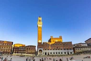 Siena, Toskana 'daki Piazza del Campo, İtalya
