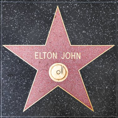Hollywood Şöhret Yolu 'nda Elton John' a yakın çekim.