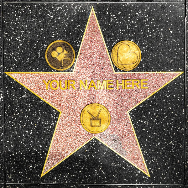 Closeup of Star on the Hollywood Walk of Fame for tourists - you — Stock Photo, Image